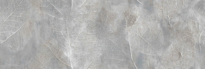 Decorative cement-textured leaf-patterned design - Seamless , pattern , background , tile