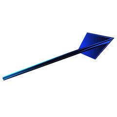 Bold Arrow with a Dynamic Shape in Rich Sapphire Co Isolated on Transparent Background