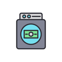 Money Laundering Metaphor Represented By An Automated Washing Machine