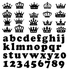 Crown Vector with Alphabet and Number