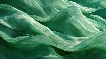 Obraz premium Emerald green, flowing fabric
