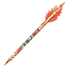 A Silk Arrow with Chinese Qilin Clouds Imperial Gua Isolated on Transparent Background