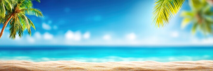 Tropical Beach Scene At Sunrise