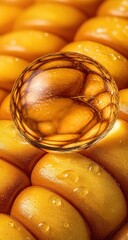 Golden Rings Pattern With Glass Bowl