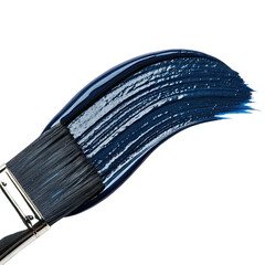 Visually striking brush stroke showcases shiny bluish black paint illustrating the creativity and texture involved in modern abstract art techniques