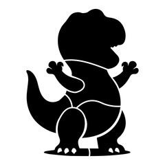 Cute Dinosaur Cut-Out Illustration