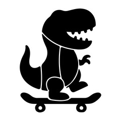 Cute Dinosaur Cut-Out Illustration