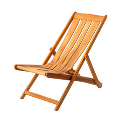 Contemporary Foldable Wooden Beach Chair with a Nat Isolated on Transparent Background