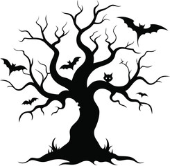 Tree Silhouettes Collection, Vector Set of Forest, Leafless, and Seasonal Trees, Nature, Oak, Pine, and Bare Tree Designs, tree silhouettes, vector