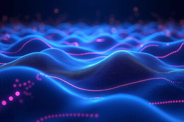 Obraz premium Abstract Digital Waveform Landscape