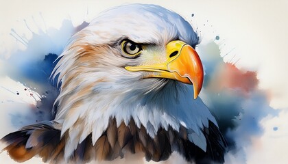 Stolzer Weißkopfseeadler – Aquarellportrait