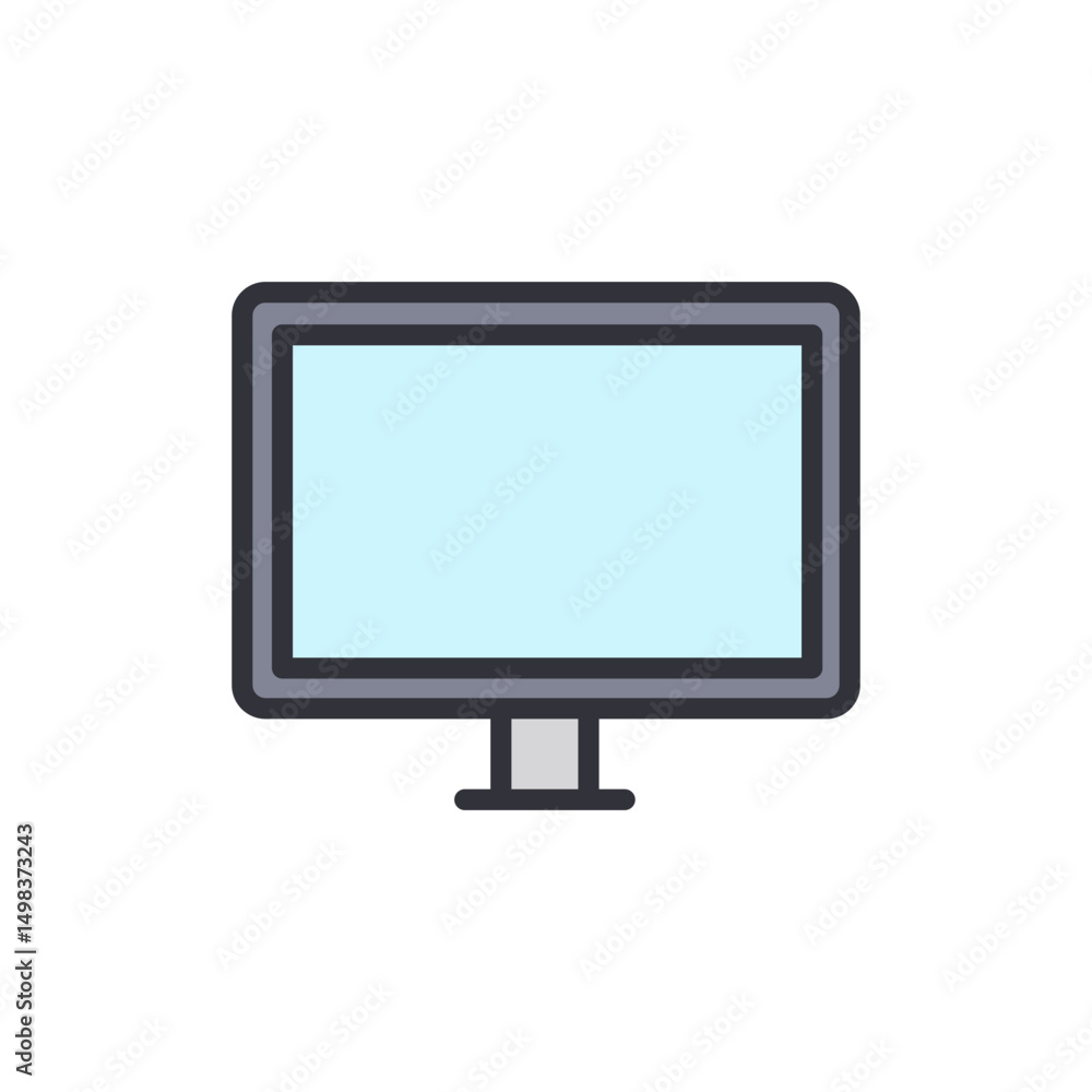 Poster illustration of an isolated modern computer monitor display device