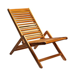 Elegant Modern Wooden Beach Chair with a Refined Fo Isolated on Transparent Background