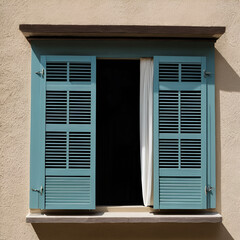 shutter and curtain on facade
