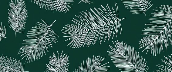 Abstract Forest Pattern In Green And White