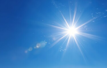 Bright Sun In Clear Blue Sky