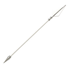 Sleek Arrow with Modern Accents in Pearlescent White Isolated on Transparent Background