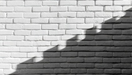 Shadowy Pattern On White Brick Wall