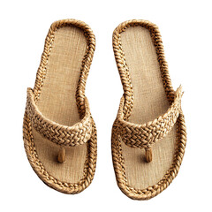 Bohochic Espadrille Sandals with Intricate Woven Design Isolated on Transparent Background
