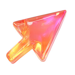 A Glowing Jelly Arrow with Translucent Wobbly Texture Isolated on Transparent Background