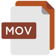 Mov file flat icon