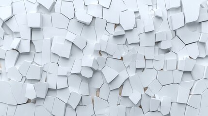 Dynamic white cracked texture abstract art digital design indoor close-up view modern aesthetics