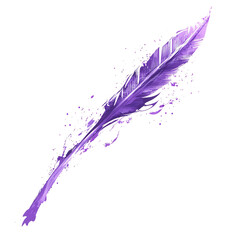 Artistic Arrow with Flowing Strokes in Vivid Lavend Isolated on Transparent Background
