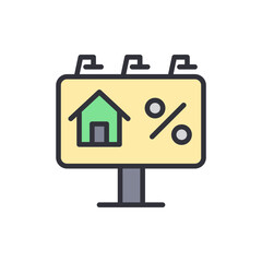 Eye Catching Billboard Advertisement Presenting Mortgage Interest Rates