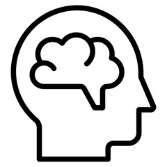 Head thingking icon vector illustration