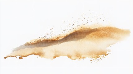 Pile dry golden sand beach heaps on white background. Or Pile of gold sequin bits on white background. Heap of golden glitters. Pile Gold dust.
