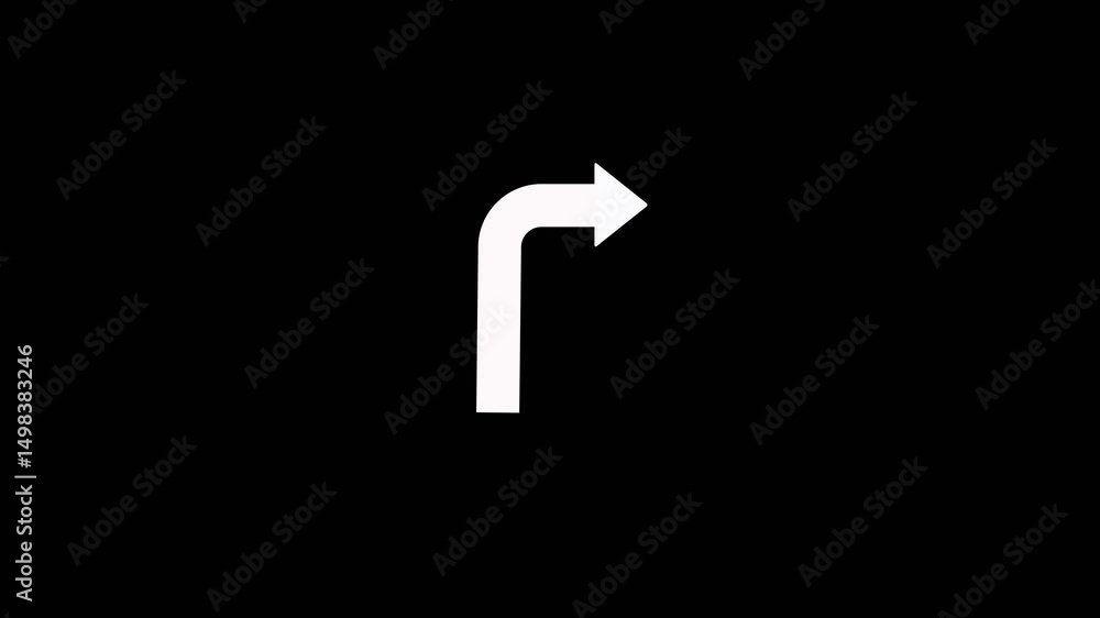 Aufkleber swipe right side arrow animation. arrow bouncing right icon isolated.