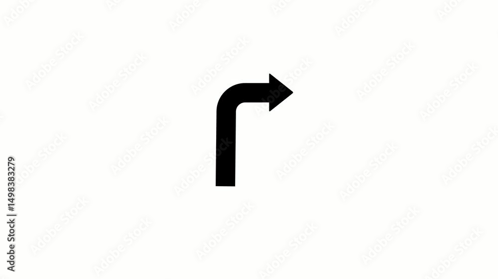 Poster swipe right side arrow animation. arrow bouncing right icon isolated.