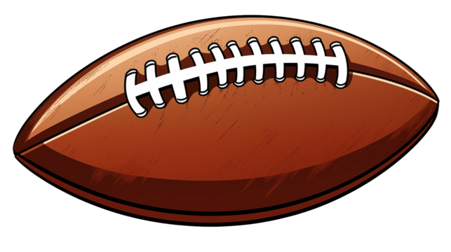 American Football Graphic Design Element Brown Leather Ball Game Sport Competition