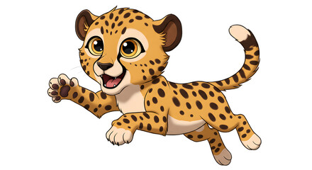 leopard cartoon isolated on white