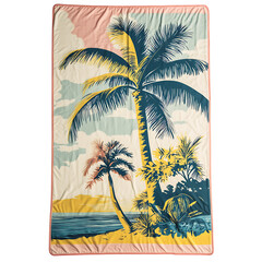 Retro Beach Towel with Giant Vintage Inspired Graph Isolated on Transparent Background