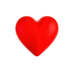 Realistic red heart shape isolated on transparent background