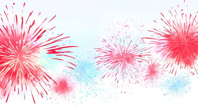 Festive Fireworks Display Red White Blue Celebration Night Sky