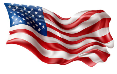 Waving American Flag National Symbol Patriotic USA Stars Stripes Design