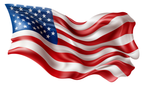 Waving American Flag National Symbol Patriotic USA Stars Stripes Design
