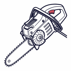 Powerful chainsaw illustration for logging industry
