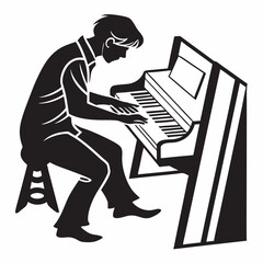 Young man playing piano musical instrument © MST CHIN BANU BEGUM