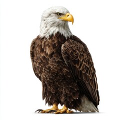 Bald eagle standing isolated on transparent background