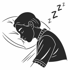 Woman sleeping soundly peaceful night rest