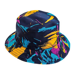 Trendy Bucket Hat with a Modern Abstract Design Isolated on Transparent Background