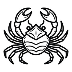 Minimalist Line Art of a Crab for Marine and Educational Designs
