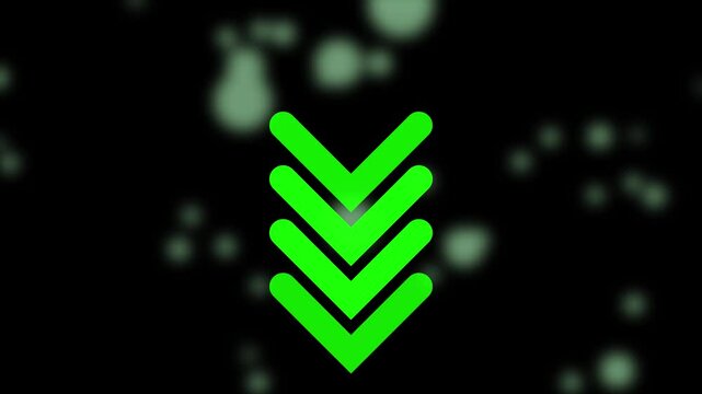 down arrow icon animation 4k video .and color background .