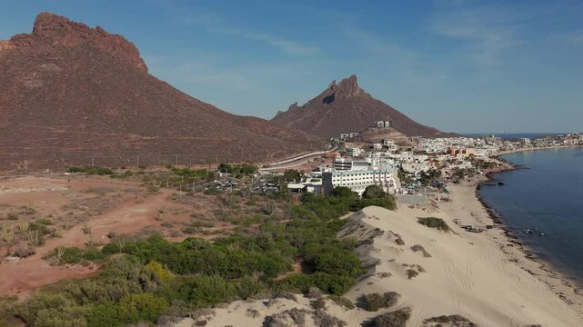 Tetakawi hill overlooking los algodones beach in san carlos, sonora