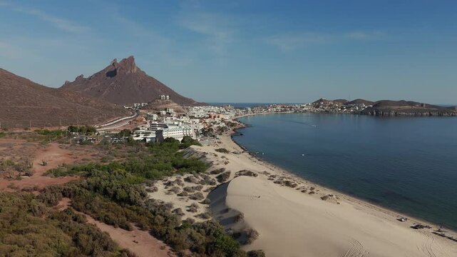 Aerial view of los algodones beach in san carlos, sonora