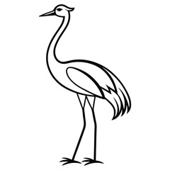 Minimalist Line Art of a Heron for Nature and Educational Designs
