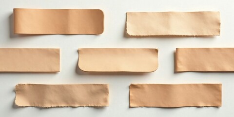 Neutral-toned fabric swatches arranged in an aesthetically pleasing composition showcasing texture and form